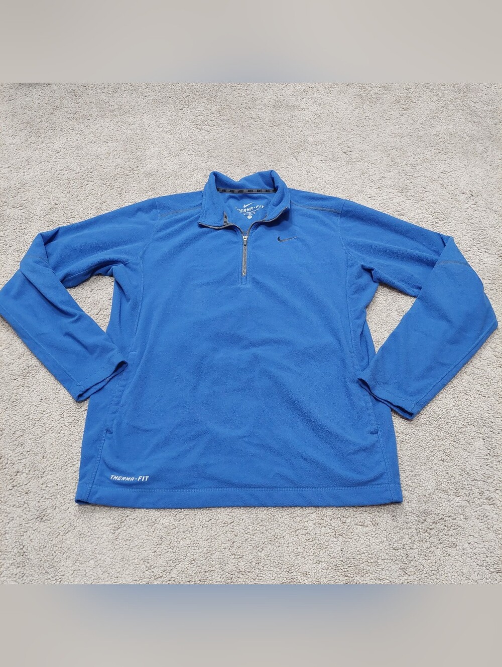 Nike Women's Therma-fit Quarter-zip Jacket Medium Blue Long Sleeve Pockets
